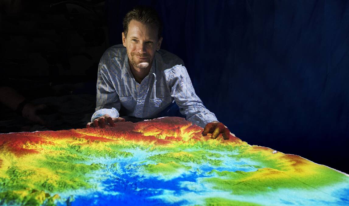 PRESTIGIOUS AWARD: Charles Darwin University Researcher, Rohan Fisher, with the award-winning 3D mapping tool. Picture: CDU. 