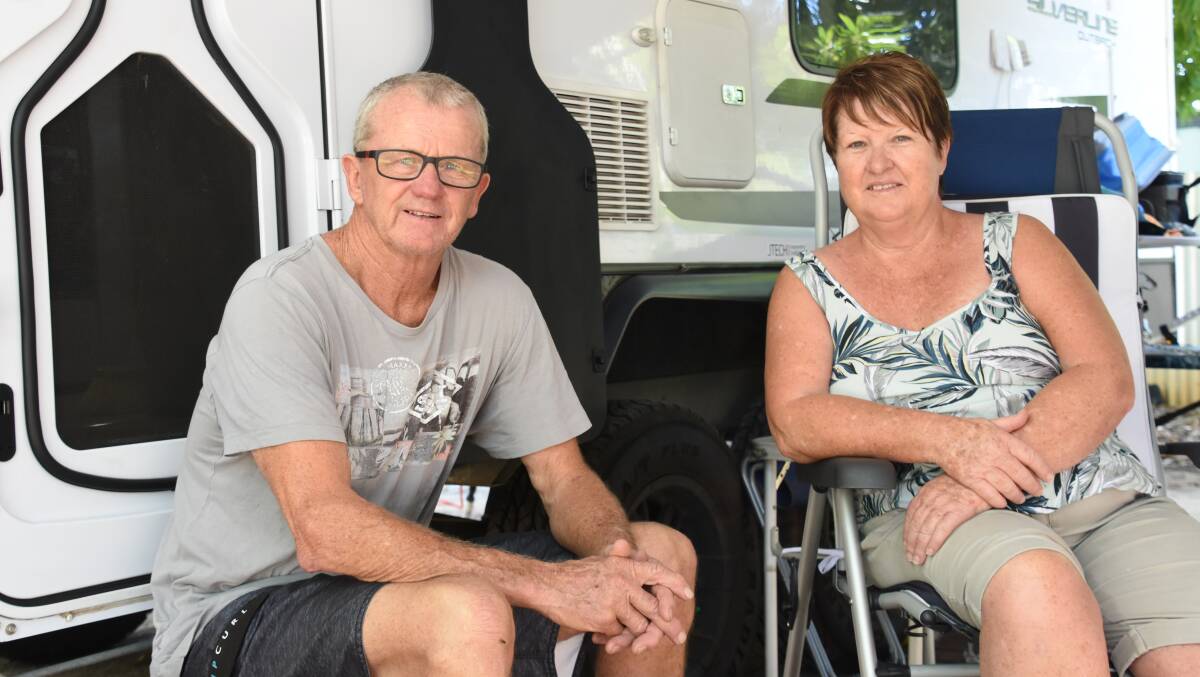 BEATING THE RUSH: Making the most of the quieter caravan parks today were retirees Gordon and Kerrie Crabb from Terrigal on the Central Coast of New South Wales. 
