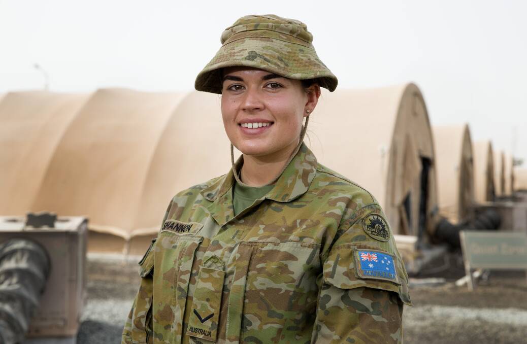 Lance Corporal Ashleigh Shannon, is deployed as a postal clerk and cash operator in the Middle East region. She is an Aboriginal woman of Yaegl Country and joined the Army in 2013. Photo: Defence. 