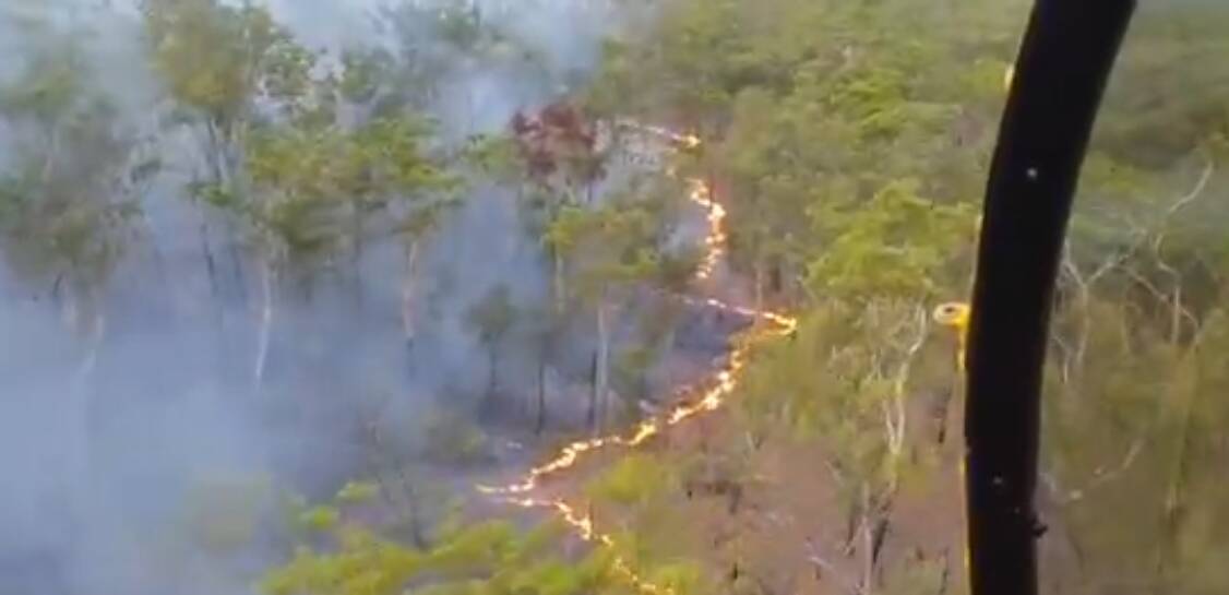AERIAL VIEW:  Footage of the fire captured from a helicopter. Picture: Jawoyn Association. 