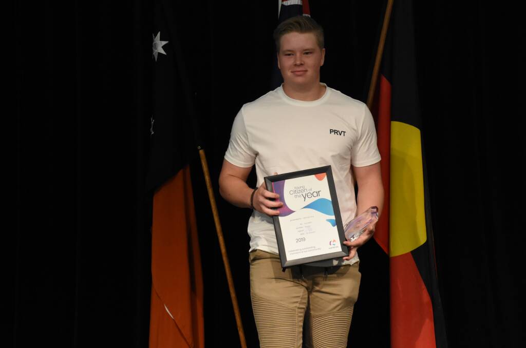 Mitchell Ford was awarded Young Citizen of the Year at the Katherine Town Council Australia Day awards ceremony, last Saturday. 