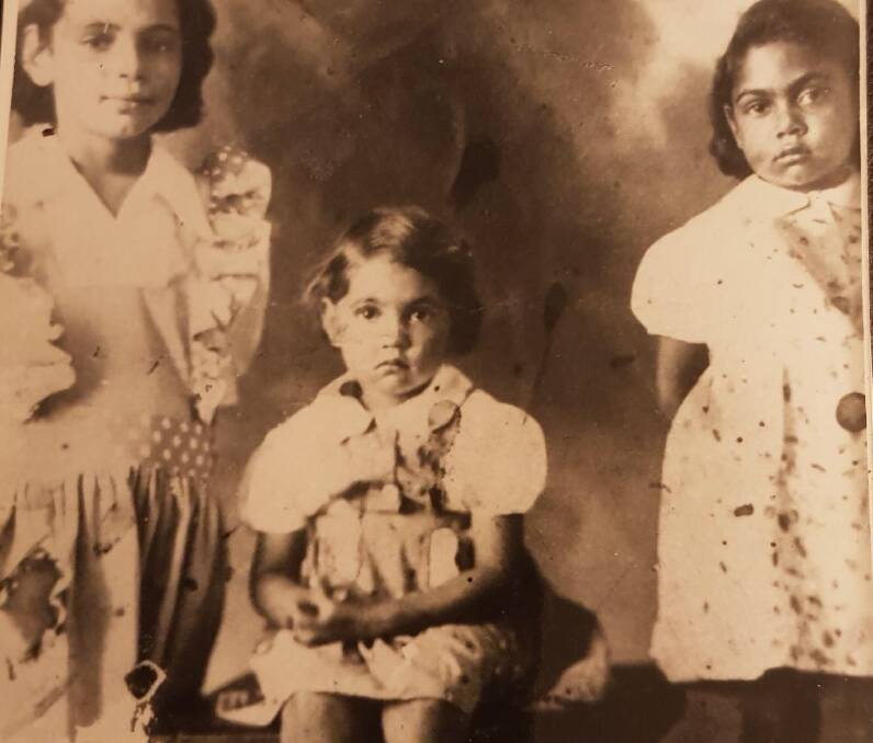 Sisters, Vera Kruger, 7, Sally Kruger, 2, and Juanita Kruger, 4, in 1943. Picture: Supplied. 