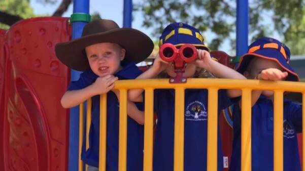 Clyde Fenton Preschool student Liam Tootell enjoying the playground with friends. Picture: Supplied. 