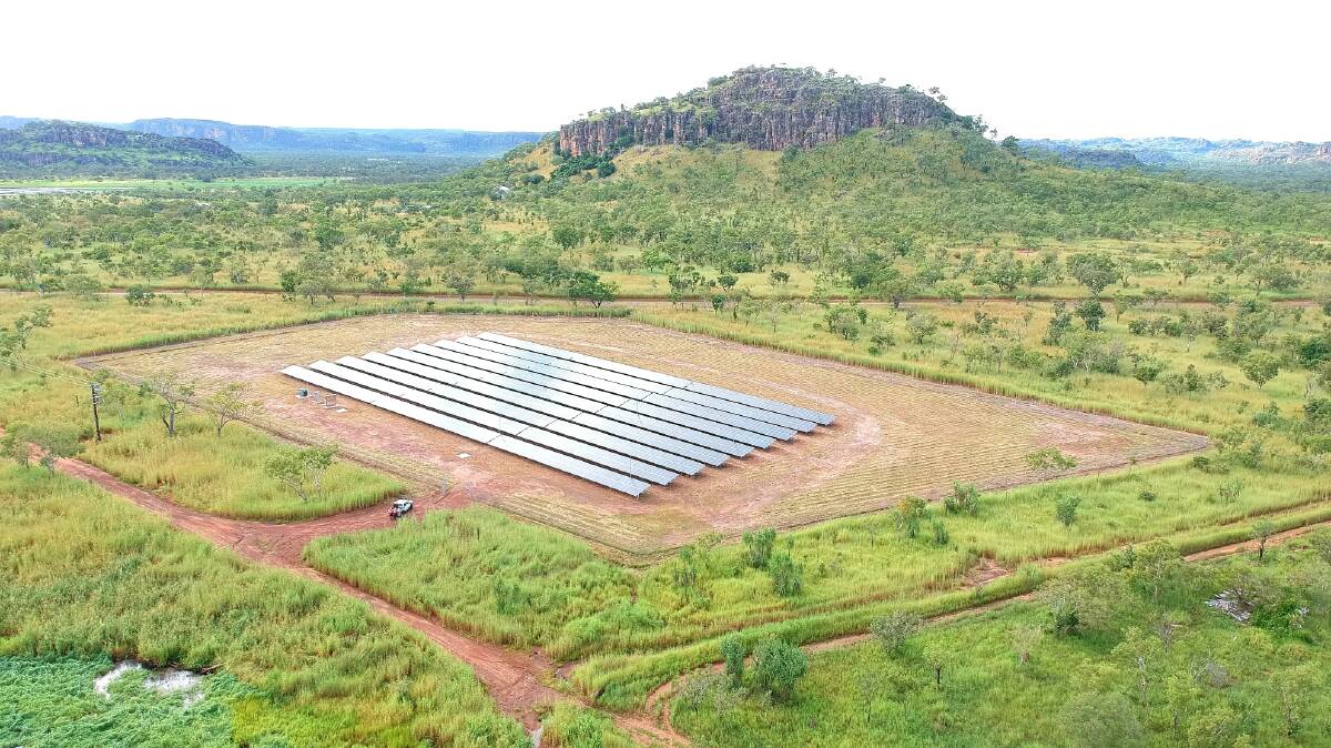 Construction is now complete on the Solar Energy Transformation Program (SETuP) in Gunbalanya and 24 other remote communities. Picture: Supplied. 