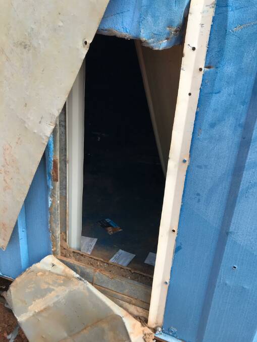 The back of the Big Rivers BMX Club was broken into on Sunday, Monday and Tuesday nights. Picture: Mitchell Carter. 
