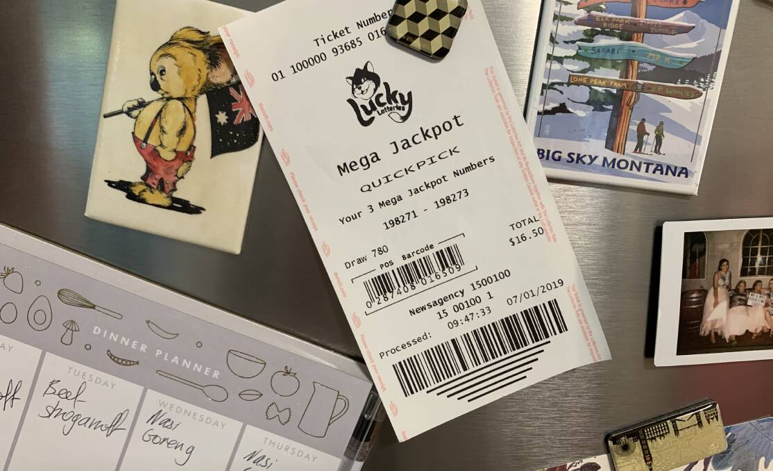 A Katherine man claimed a multi-million dollar lottery prize after he realised his winning ticket was on his fridge door for the whole five weeks. Picture: Supplied. 