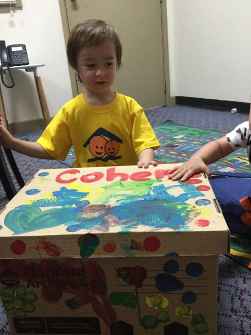 Cohen's hand made HIPPY activity box. 