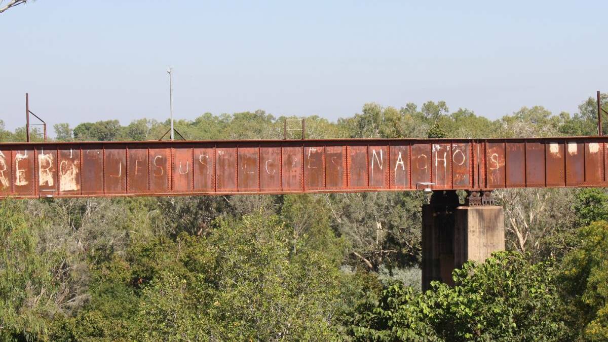 The famous graffiti on the Railway Bridge is slowly disappearing. 