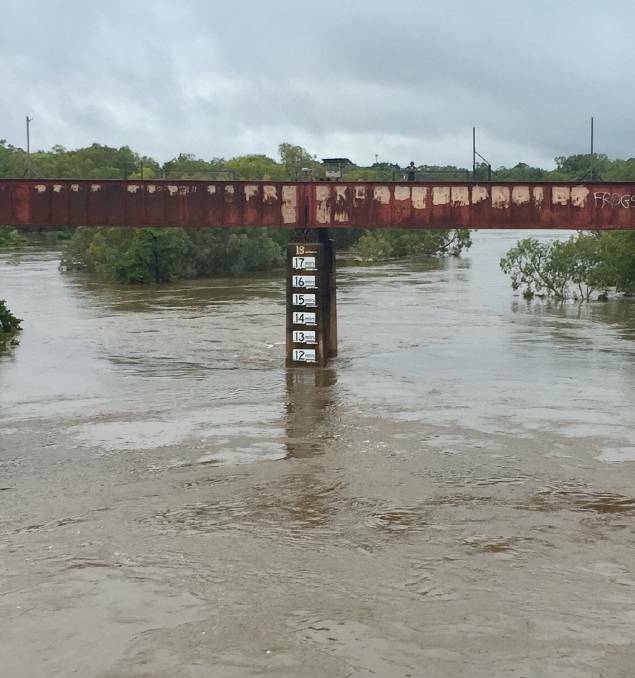 On February 10, 2017, officials were maintaining a flood watch as the Katherine River rose high above 10 metres. 