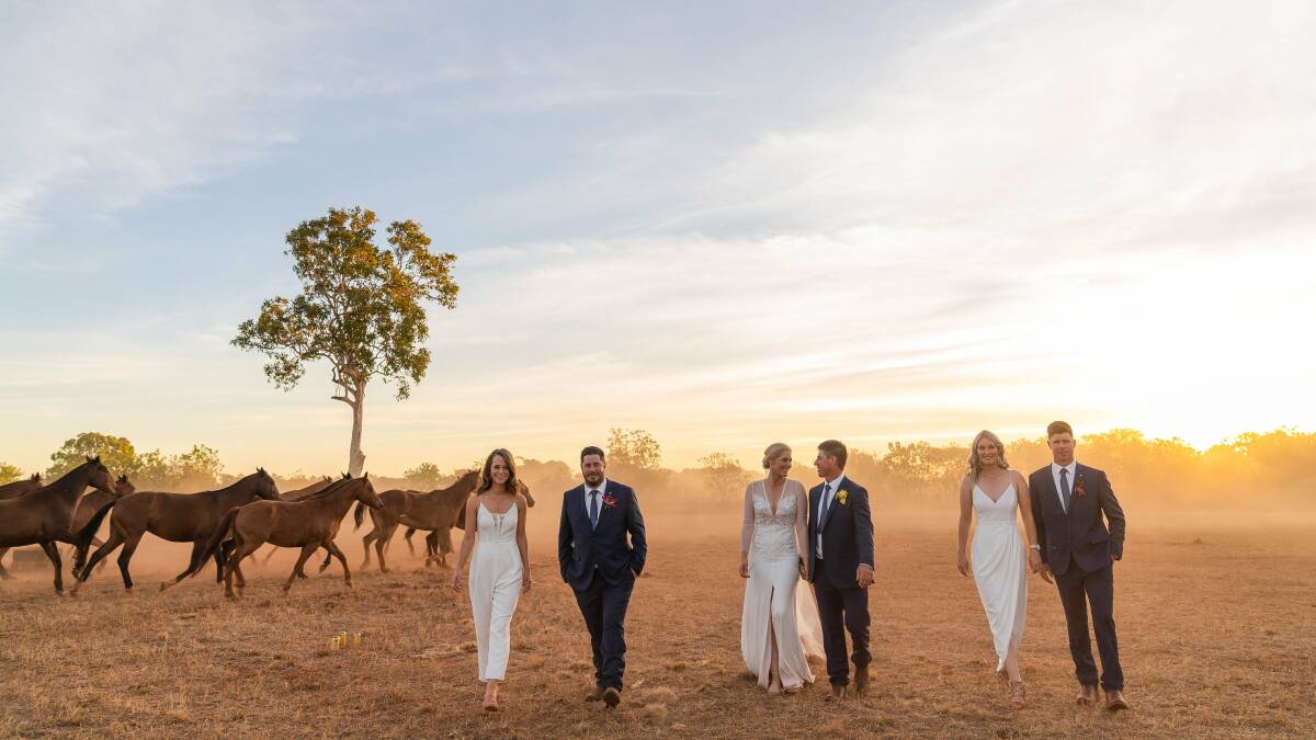 NT WEDDING EXPERIENCE: The campaign features weddings on the website, including Anabel and Tom Curtain's wedding held at Katherine Outback Experience last year. Picture: Lisa Hatz Photography. 