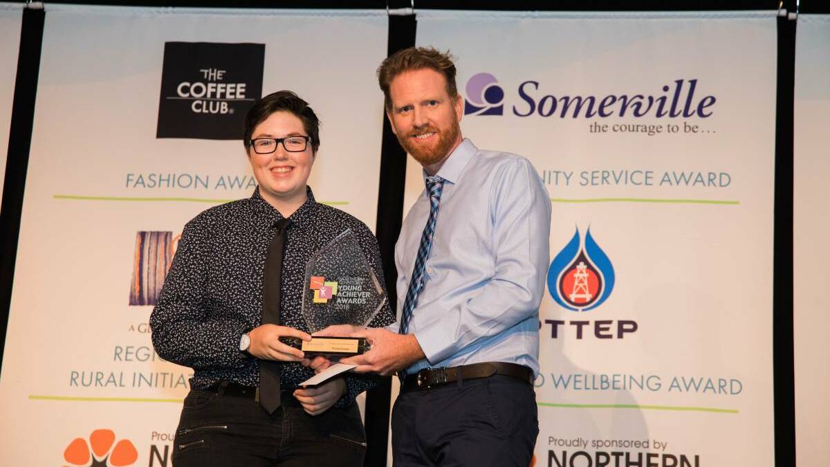 PRIDE AWARD: Phoebe Hooper at the 2018 Northern Territory Young Achiever Awards in Darwin. 