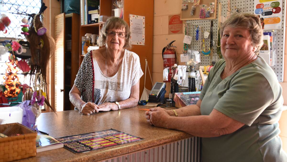 Gillian Hagger has volunteered at the op shop for about 40 years, it is a good chance to catch up with friends like Maureen King who she has known for 50 years. 