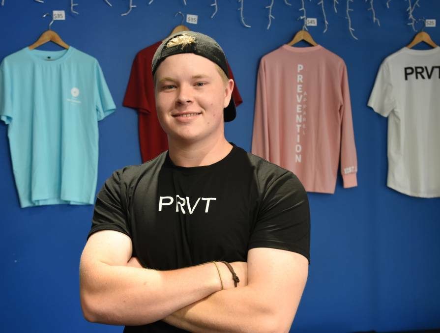 YOUTH AMBASSADOR: Mitchell Ford created PRVT Apparel to tackle youth suicide. 