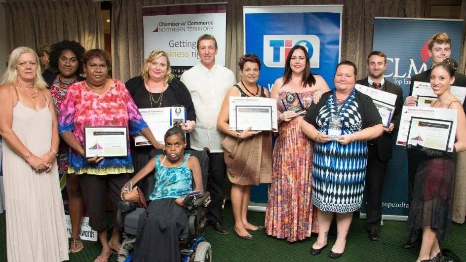 PAST WINNERS: The winners from the 2015 Chamber of Commerce Northern Territory Customer Service Awards. 