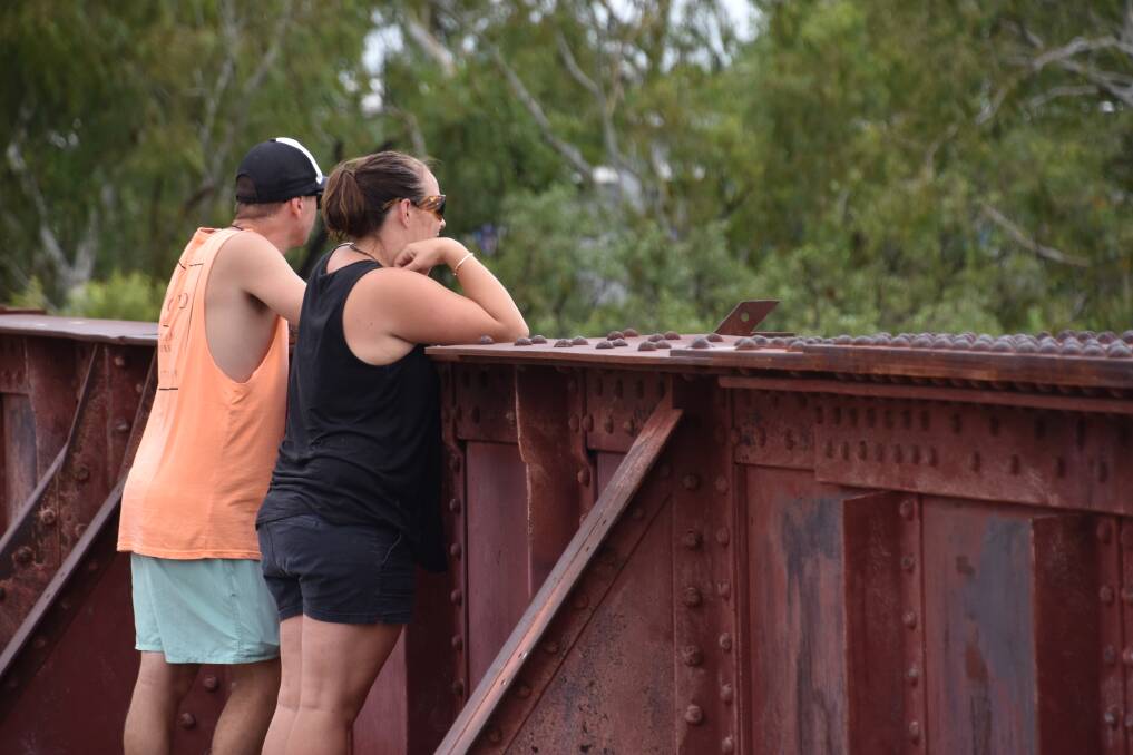 The Katherine River is drawing spectators. It is the highest it has reached in about two years. 
