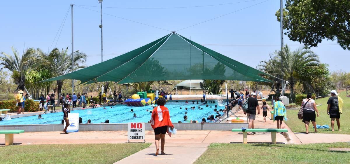 POOL PARTY: The Katherine Aquatic Centre was alive with happy children today. 