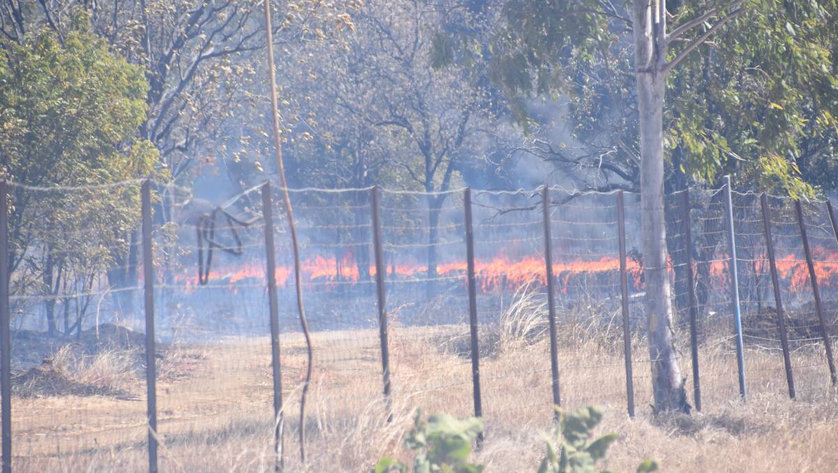 A fire has ripped through bush land near the Katherine Speedway track. 
