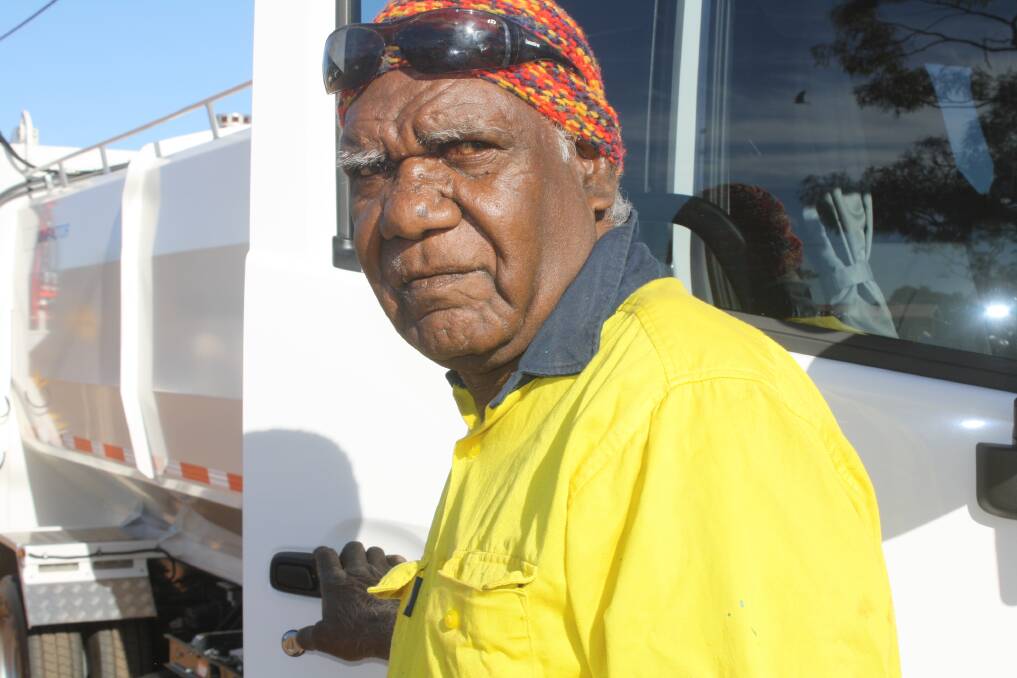 NEW JOB: Ernest Burns has a new position now that Binjari has its own garbage truck. 