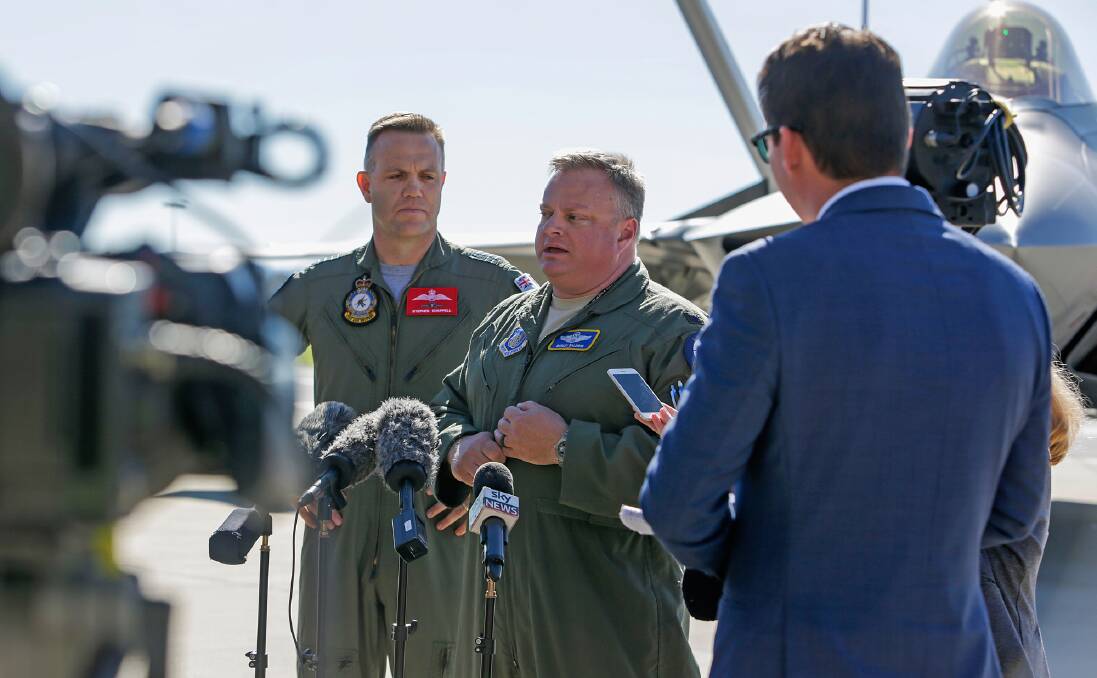 United States Air Force Colonel Brian Baldwin and Royal Australian Air Force Group Captain Stephen Chappell, have become a media sensation during Exercise Talisman Sabre 2019. Picture: Defence. 