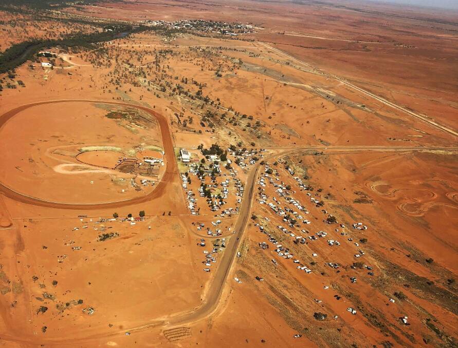 Areal view of Boulia Camel Races. Picture: Supplied. 