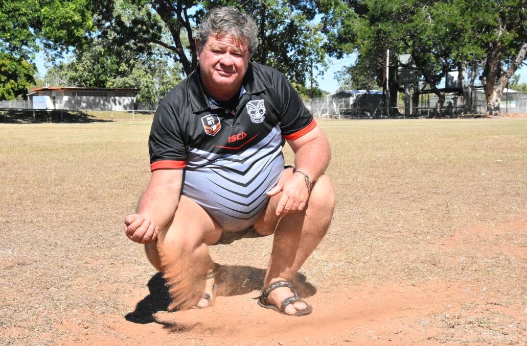 DRY AND DAMAGED: Katherine Junior Rugby League vice president Brett Payne said he is frustrated with the state of the dry sport fields, which pose a danger to players. 