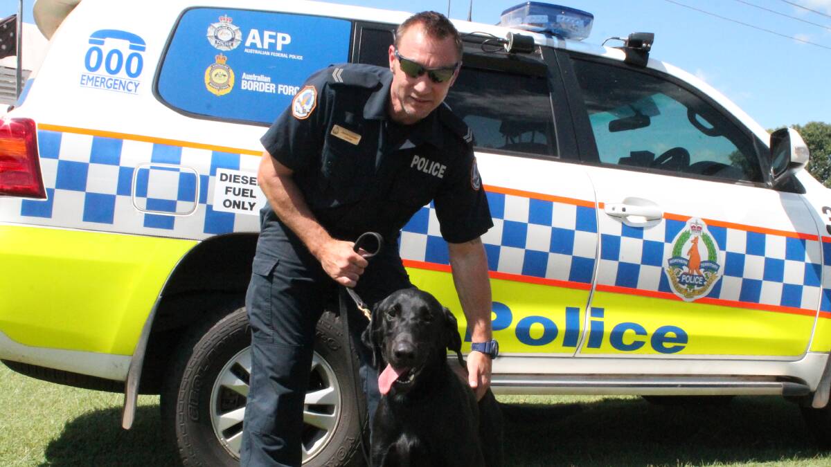 MONEY SNIFFERS: Drug detector dogs like Nikki, here with handler Sen. Constable Jamie Lauder in Katherine, are real weapons in the fight against drug trafficking.