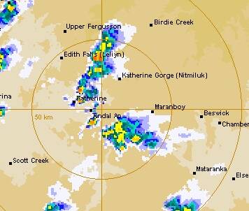How it looked at 4.40pm yesterday. Radar image: Bureau of Meteorology.