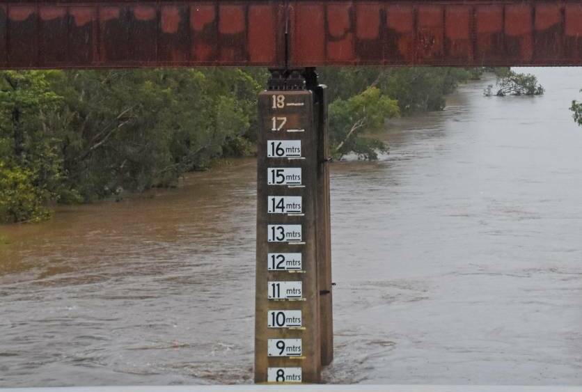 The Katherine River reached a peak of 8.5 metres in late February courtesy of ex tropical cyclone Esther, the high point of the wet season so far. Picture: Roxanne Fitzgerald.