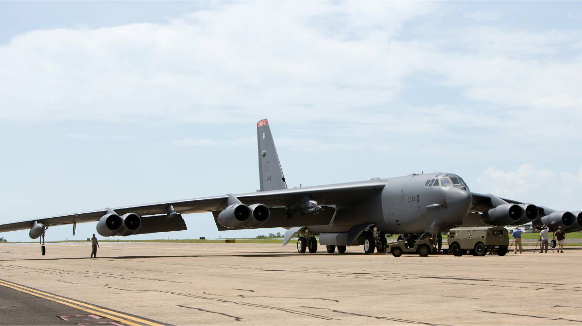 Giant B-52 Stratofortress Bombers are taking part in the exercise. Picture: Defence Media.