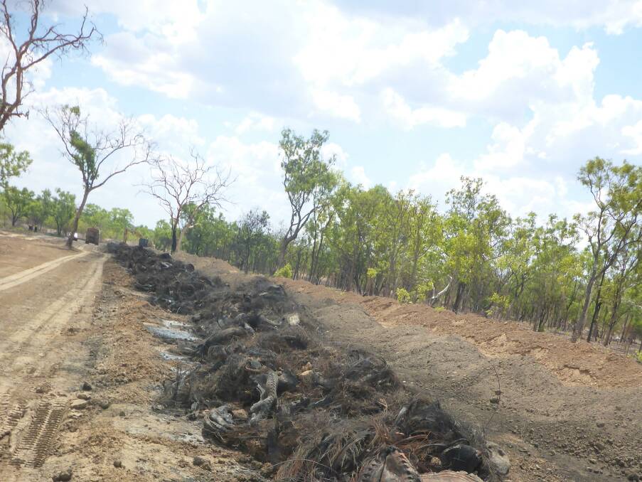 Almost 300 tonnes of old tyres burned from July 1 to mid-December. Pictures: NT EPA.