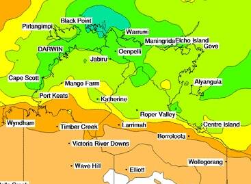 Heavy rain is forecast across the Top End from Friday. Graphic: Bureau of Meteorology.