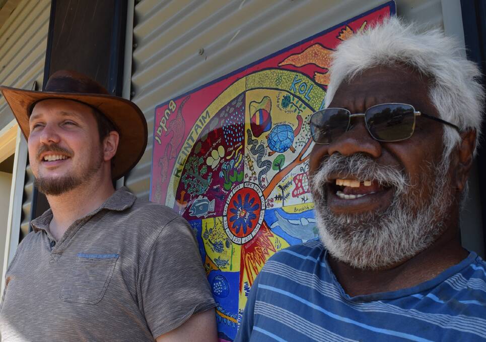 Martin Schahinger, Business Manager and Bobby Nunggumajbarr, chairperson from Yugul Mangi Development Aboriginal Corporation looking forward to further growing local skills and jobs in Ngukurr.