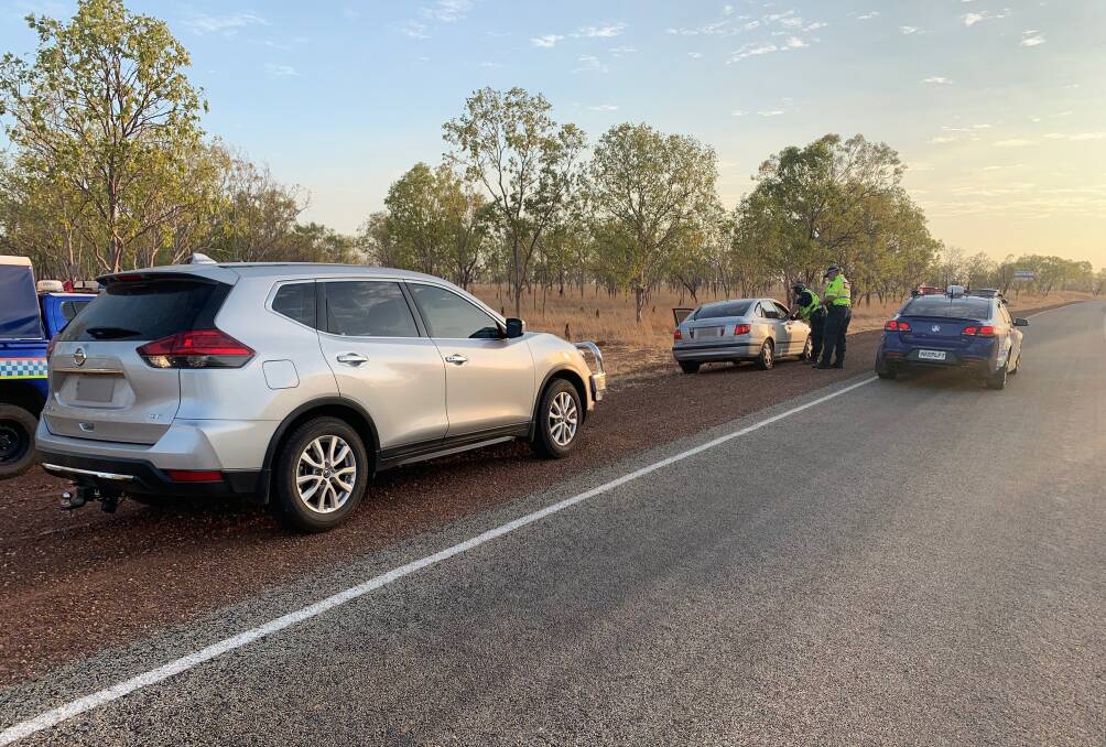 Police claim the man sped away from the border road block while driving on a cocktail of drugs. Pictures: NT Police.