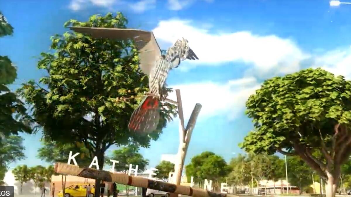 From the video, the proposed town entry sign featured a red-tailed black cockatoo.