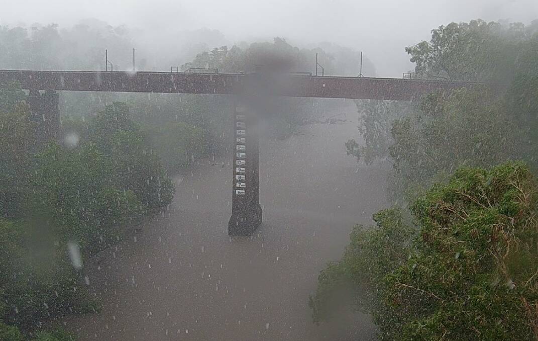 The flood warning camera remains stuck on an image recorded during a thunderstorm earlier in the month.