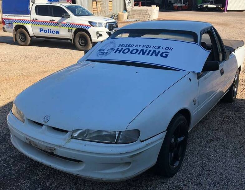 A member of the Katherine public helped police grab this alleged hoon. Picture: NT Police.
