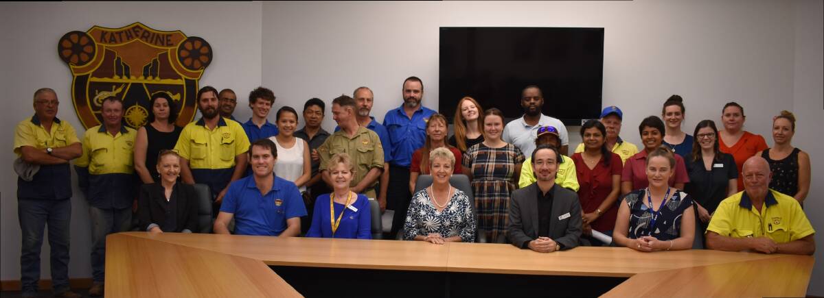 Katherine Town Council pose for a group photograph published in the annual report. Picture: Katherine Town Council.