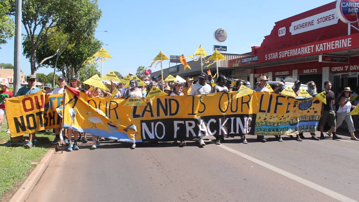 OPPOSED: Katherine residents have demonstrated their opposition to fracking.