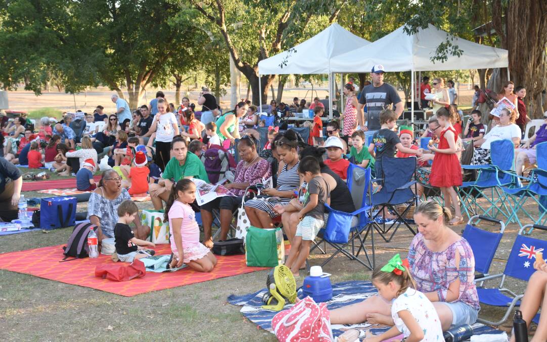 It was a hot night at the carols in Katherine on Saturday. Picture: Roxanne Fitzgerald.