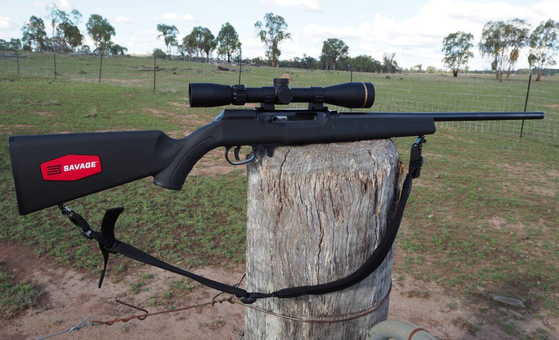 A Savage A22R .22 rifle when it is fired, the action opens and ejects the round, but the shooter must operate the lever in front of the trigger guard to reload the rifle and close the action. Picture: supplied.