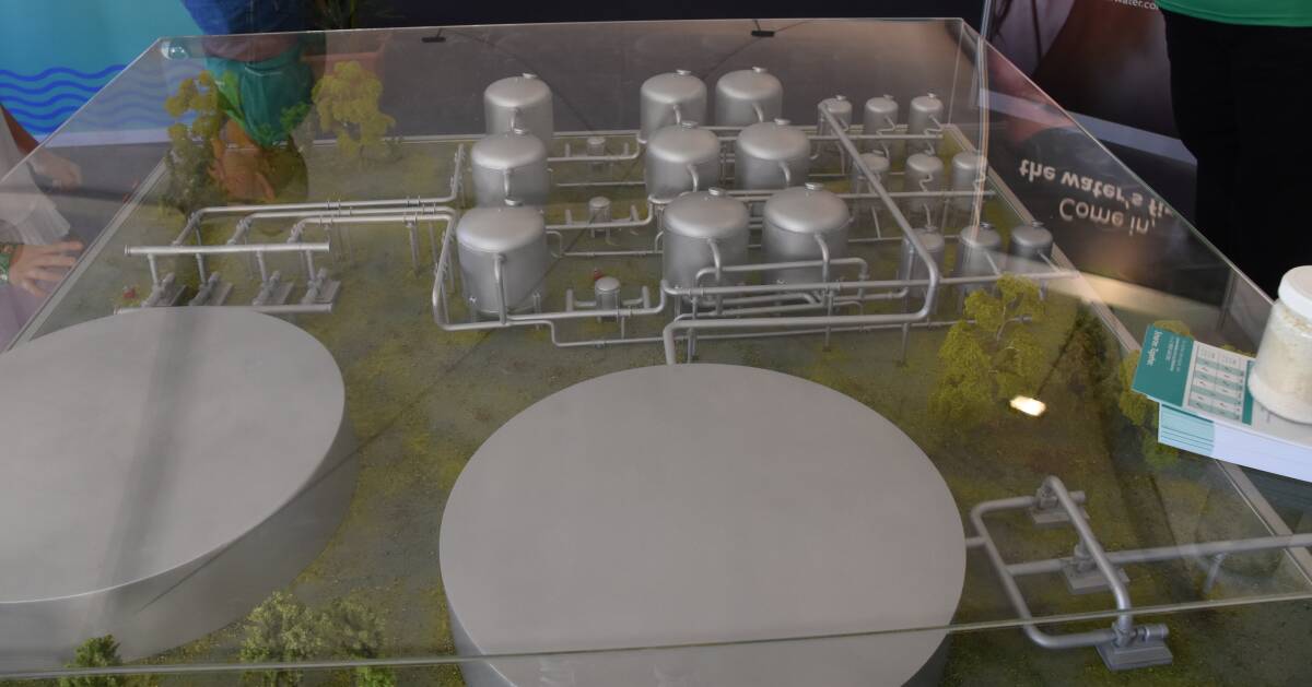 A scale model of Katherine's new water treatment plant.