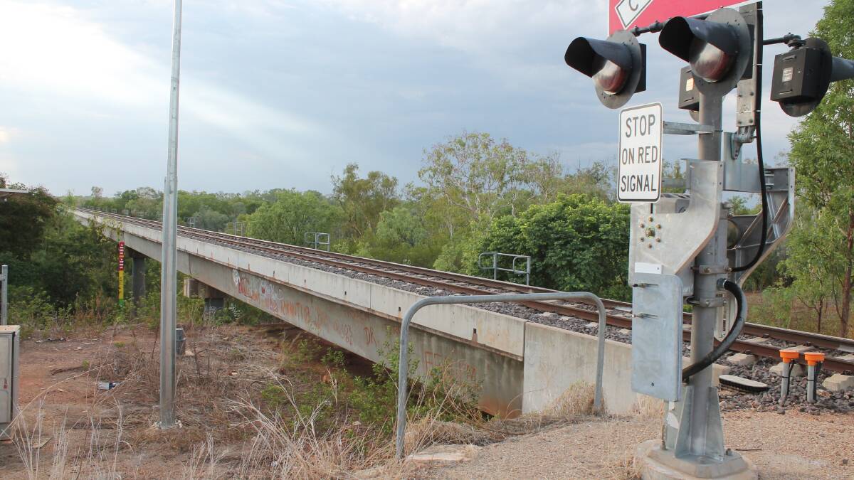 The Katherine River rail bridge, north of Katherine station.
