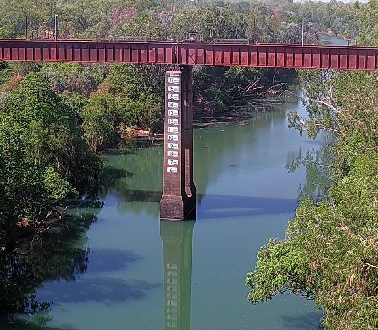 The Katherine River has taken on a more "greenish" appearance during the heatwave. Picture: Katherine Town Council.