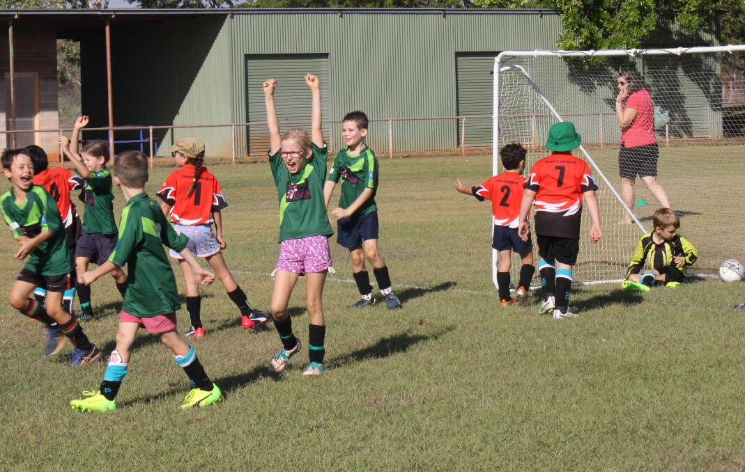 GOOOAAAALLLL: All the fun at the junior soccer in Katherine on the weekend. Picture: Roxanne Fitzgerald.
