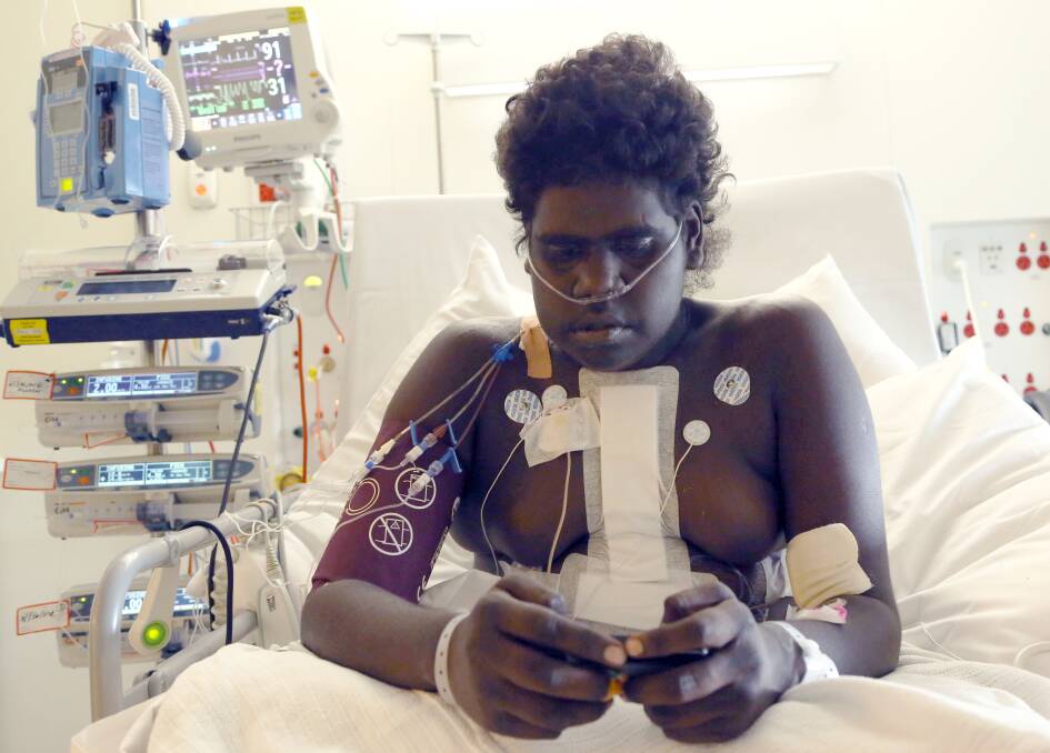 Liddywoo Mardi, 15, after open-heart surgery at Royal Childrens Melbourne. Picture: CDU.