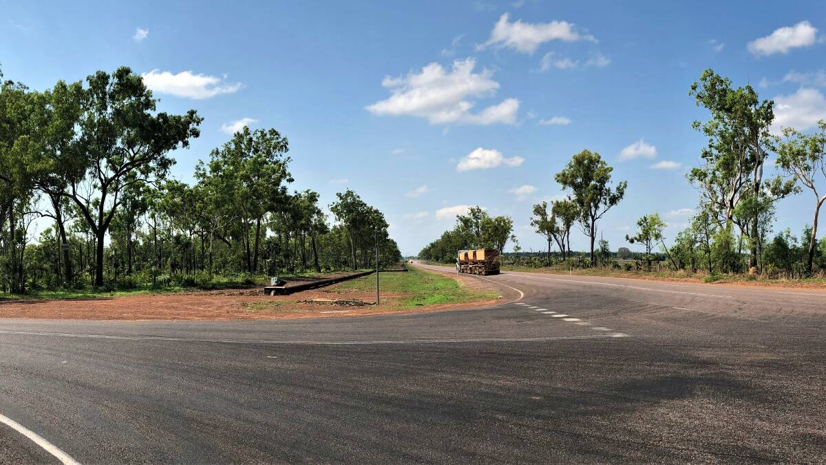 The new Bushfires NT Headquarters will be built on this block on the corner of Townend Road and the Stuart Highway at Acacia Hills. The block is a long-narrow one that has a Stuart Highway frontage. Picture: supplied.