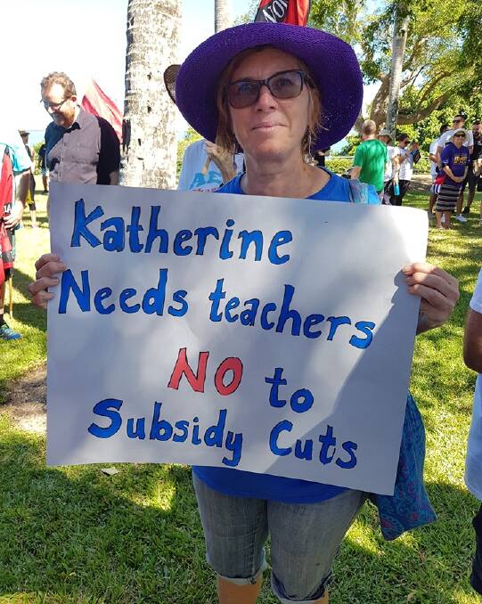 The sentiment was pretty clear at the May Day rally in Darwin on Monday. Picture AEU NT.