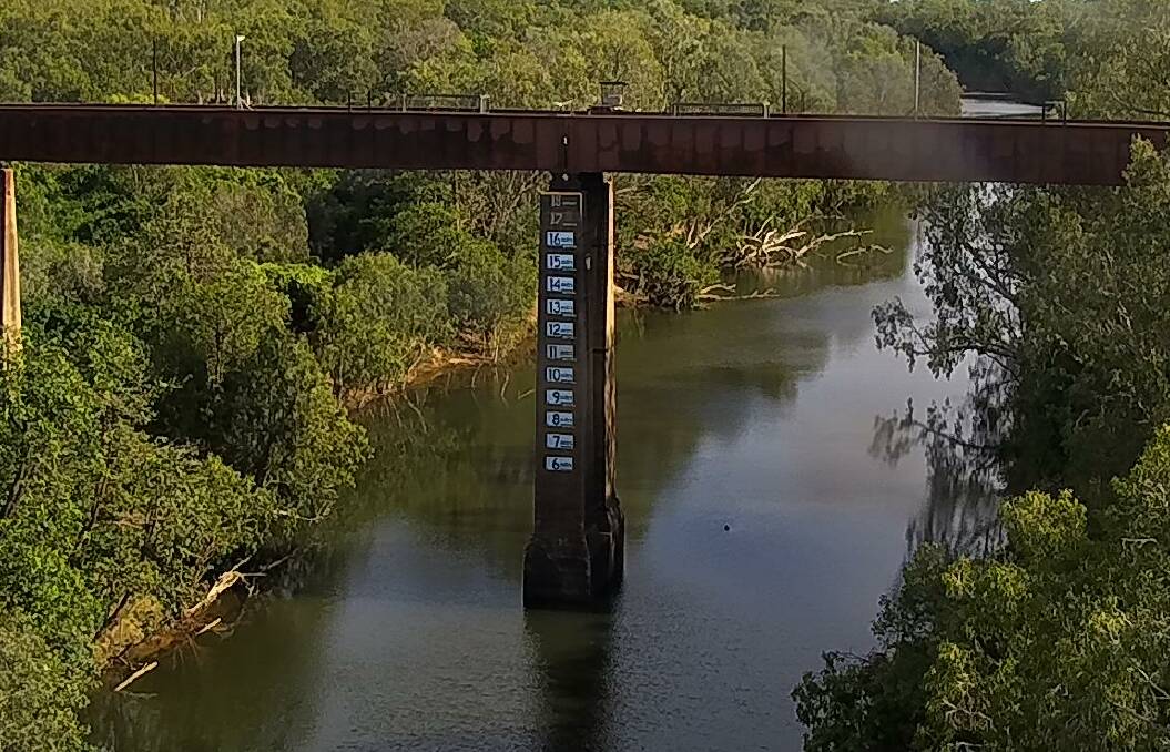 Katherine River today. The town council's flood watch cam on the road bridge went on the blink at least twice but wasn't needed this season, as the river just topped eight metres for a brief period. Picture: Katherine Town Council.