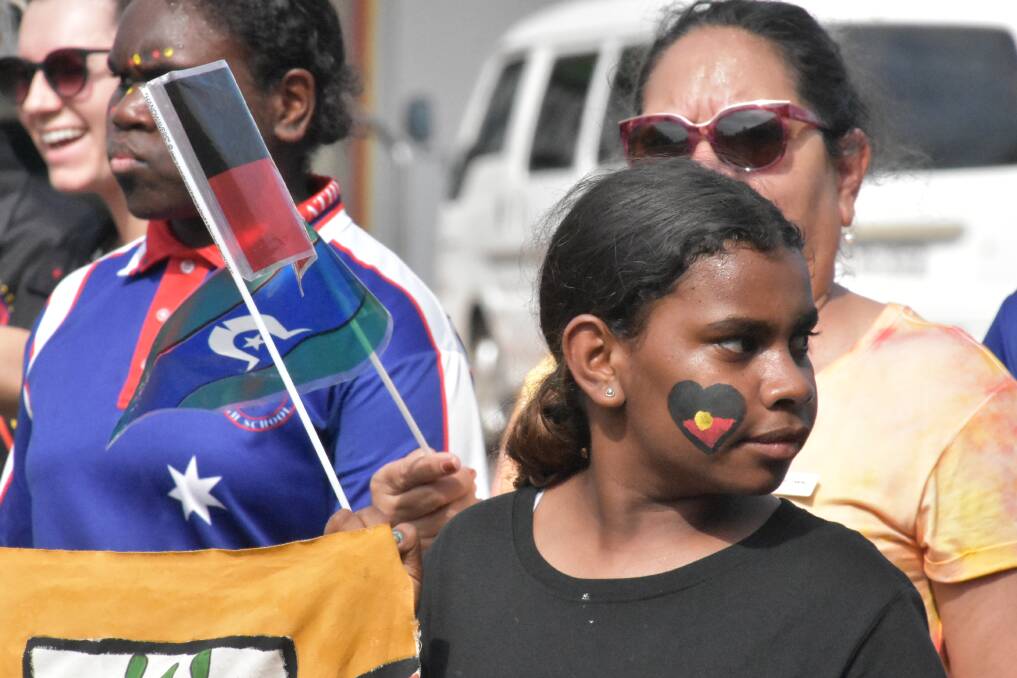 There was lots of colour and lots of people taking part in Katherine's NAIDOC march today. Pictures: Tom Robinson.