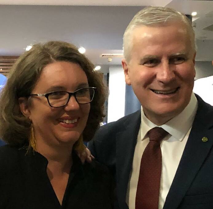 Melanie Usher with deputy Prime Minister Michael McCormack. Picture: supplied.